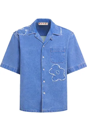 Marni Heren, Overhemden, Blauw, Maat: L Denim
