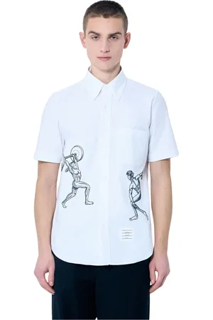 Thom Browne Heren, Overhemden, Wit, Maat: S Katoen