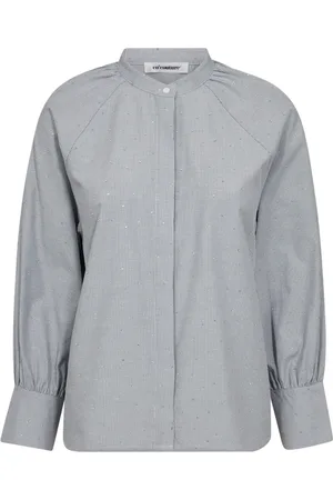 Co`Couture Dames, Blouses & Shirts, Grijs, Maat: M Katoen