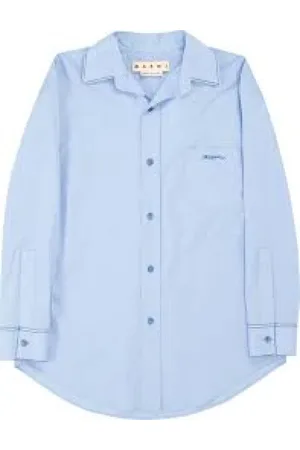Marni Dames, Blouses & Shirts, Blauw, Maat: S Katoen