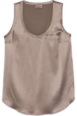 Brunello Cucinelli Dames, Tops, Bruin, Maat: S Zijde