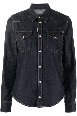 Dsquared2 Dames, Blouses & Shirts, Blauw, Maat: L Denim