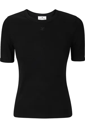 Courrèges Dames, Tops, Zwart, Maat: M Katoen