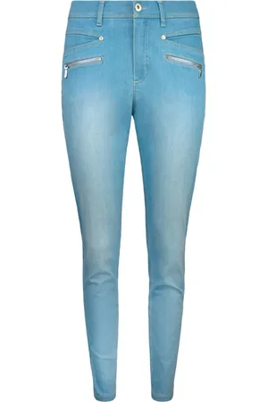 2-Biz Dames, Jeans, Blauw, Maat: 3XL Katoen