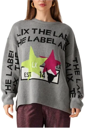 Alix the label Dames, Truien, Grijs, Maat: S