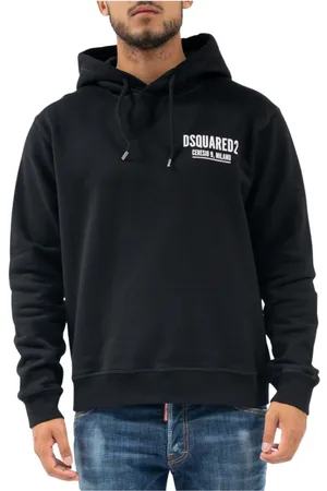 Dsquared2 Heren, Sweatshirts & Hoodies, Zwart, Maat: L Katoen