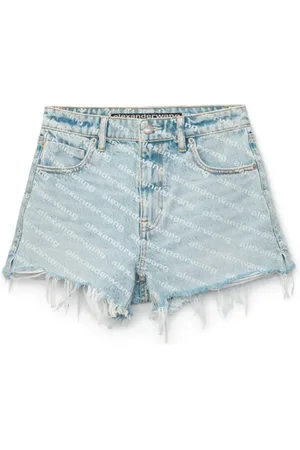Alexander Wang Dames, Korte broeken, Blauw, Maat: W28 Denim