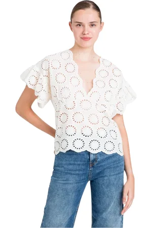 Twin-Set Dames, Blouses & Shirts, Wit, Maat: M Katoen