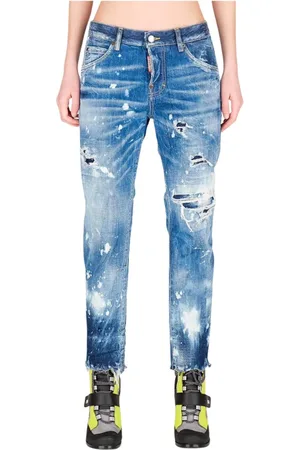 Dsquared2 Dames, Jeans, Blauw, Maat: 2XS Katoen