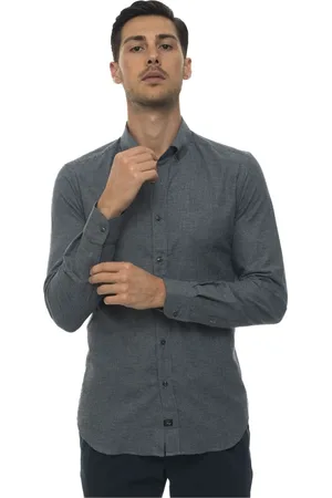 FAY Heren, Overhemden, Grijs, Maat: 2XL Katoen
