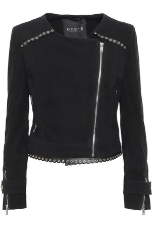 Guess Dames, Jassen, Zwart, Maat: XS Leer