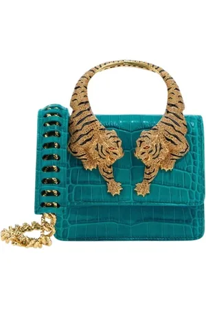 Roberto Cavalli Dames, Tassen, Blauw, Maat: ONE Size Leer