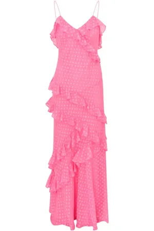 LOVESHACKFANCY Dames, Jurken, Roze, Maat: M Chiffon