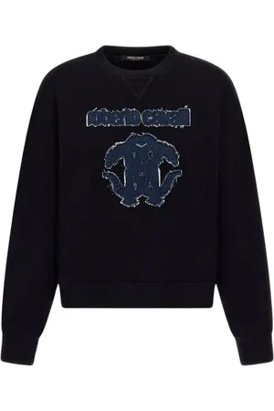 Roberto Cavalli Dames, Sweatshirts & Hoodies, Zwart, Maat: L Katoen