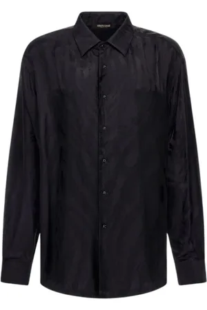 Roberto Cavalli Heren, Overhemden, Zwart, Maat: XL
