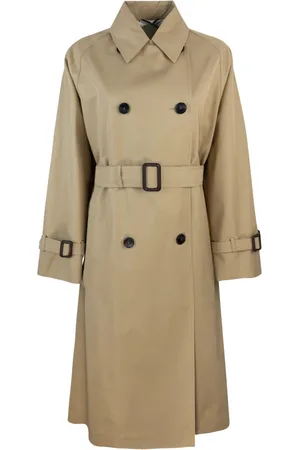 Max Mara Dames, Mantels, Bruin, Maat: S Katoen