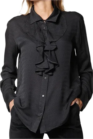 Masons Dames, Blouses & Shirts, Zwart, Maat: 2XS Zijde