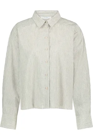 BY-BAR Dames, Blouses & Shirts, Blauw, Maat: XL Katoen