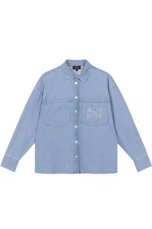 Alix the label Dames, Blouses & Shirts, Blauw, Maat: L Denim