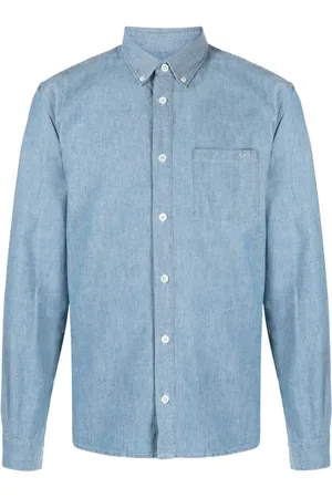 A.P.C. Heren, Overhemden, Blauw, Maat: S Denim