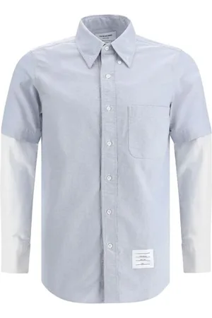 Thom Browne Heren, Overhemden, Blauw, Maat: S Katoen