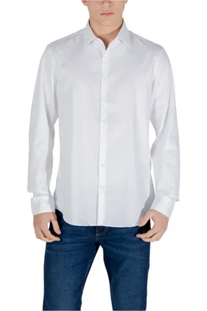 Calvin Klein Heren, Overhemden, Wit, Maat: M Katoen