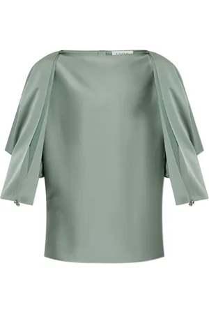 Lanvin Dames, Blouses & Shirts, Groen, Maat: M Satijn