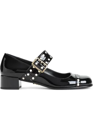 Prada Dames, Schoenen, Zwart, Maat: 37 1/2 EU Leer