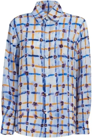 Marni Dames, Blouses & Shirts, Blauw, Maat: S Zijde