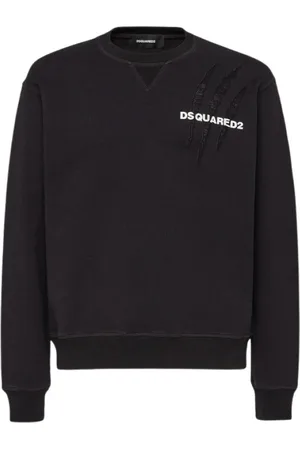 Dsquared2 Heren, Sweatshirts & Hoodies, Zwart, Maat: 2XL Katoen