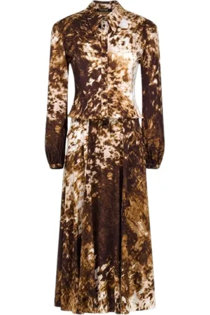 Roberto Cavalli Dames, Jurken, Bruin, Maat: S