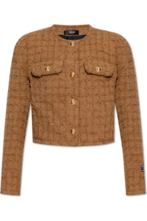 VERSACE Dames, Jassen, Bruin, Maat: S Tweed