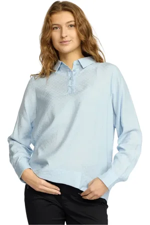 2-Biz Dames, Blouses & Shirts, Blauw, Maat: M Viscose