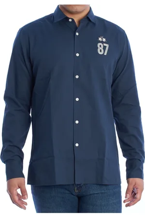 La Martina Heren, Overhemden, Blauw, Maat: 3XL Katoen