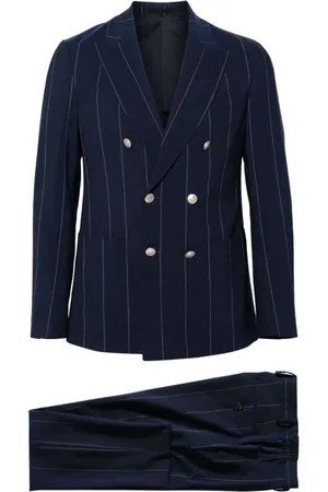 ELEVENTY Heren, Pakken, Blauw, Maat: XL Wol