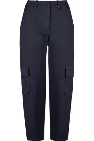 Bomboogie Dames, Broeken, Blauw, Maat: M Katoen