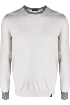 FAY Heren, Sweatshirts & Hoodies, Grijs, Maat: 3XL Wol