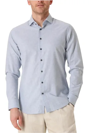 Profuomo Heren, Overhemden, Blauw, Maat: XL Katoen