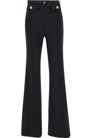 Elisabetta Franchi Dames, Broeken, Zwart, Maat: XL Satijn