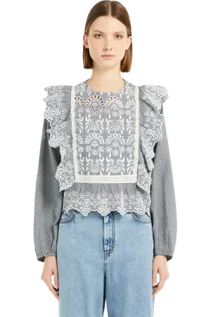 Max Mara Dames, Blouses & Shirts, Blauw, Maat: 2XS Katoen
