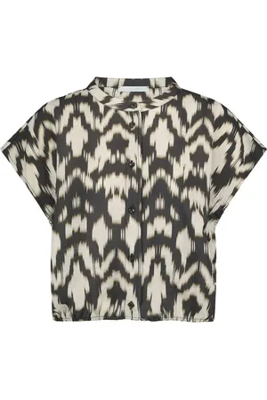 BY-BAR Dames, Blouses & Shirts, Bruin, Maat: S Katoen