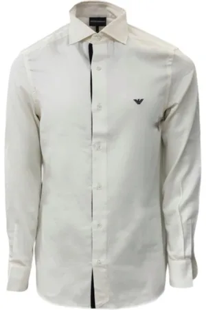 Emporio Armani Heren, Overhemden, Wit, Maat: S Katoen