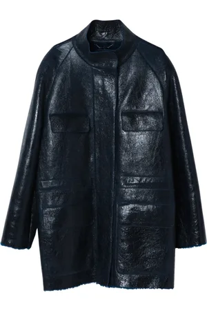 Fendi Dames, Jassen, Blauw, Maat: XS Leer