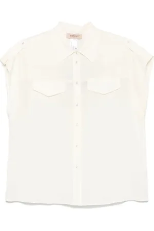 Twin-Set Dames, Blouses & Shirts, Wit, Maat: S Zijde