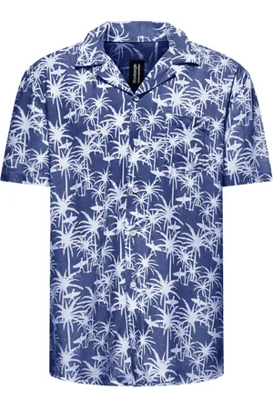 Bomboogie Heren, Overhemden, Blauw, Maat: 2XL Viscose