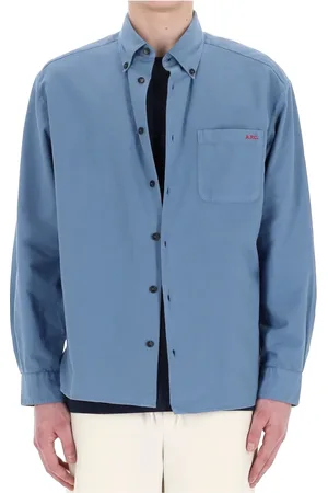 A.P.C. Heren, Overhemden, Blauw, Maat: M Katoen