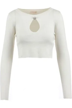 Liu Jo Dames, Truien, Wit, Maat: L Viscose