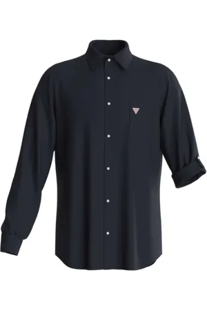 Guess Heren, Overhemden, Blauw, Maat: S Katoen