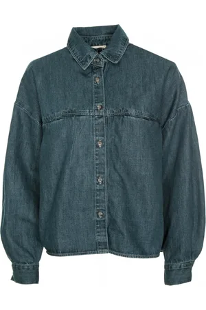 American Vintage Dames, Blouses & Shirts, Blauw, Maat: Xs/S Denim