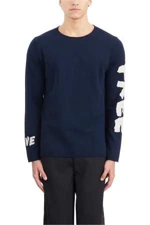 Comme des Garçons Heren, Truien, Blauw, Maat: XL Wol